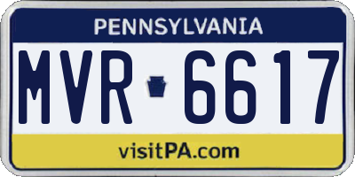 PA license plate MVR6617