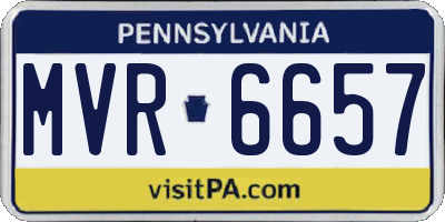PA license plate MVR6657
