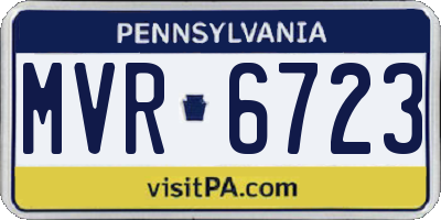 PA license plate MVR6723