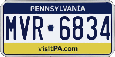 PA license plate MVR6834