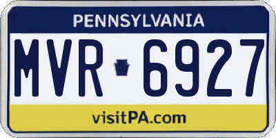 PA license plate MVR6927
