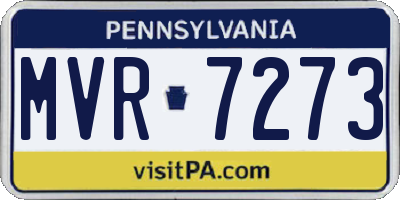 PA license plate MVR7273