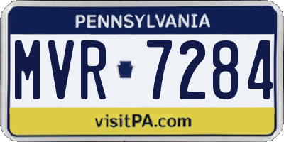 PA license plate MVR7284