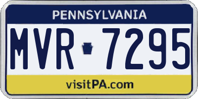 PA license plate MVR7295