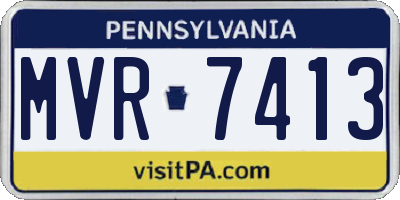 PA license plate MVR7413