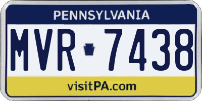 PA license plate MVR7438