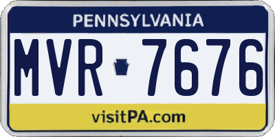 PA license plate MVR7676