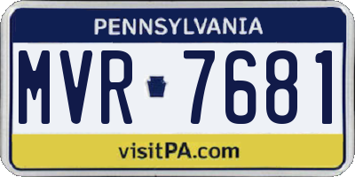 PA license plate MVR7681