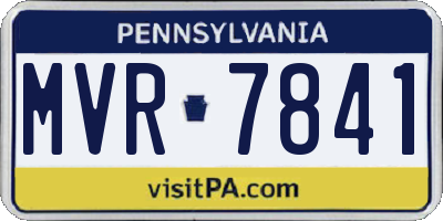 PA license plate MVR7841