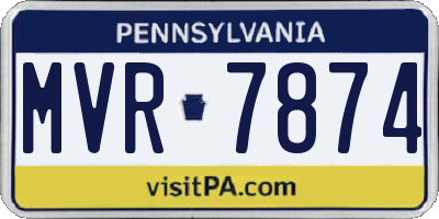PA license plate MVR7874