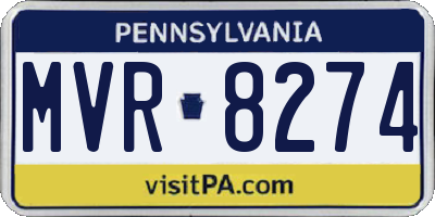 PA license plate MVR8274