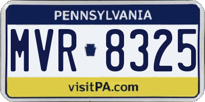 PA license plate MVR8325