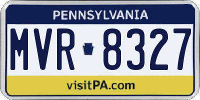 PA license plate MVR8327