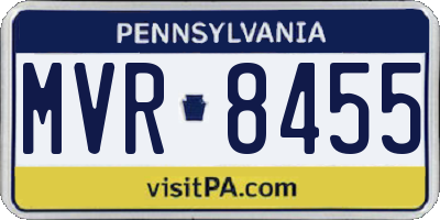 PA license plate MVR8455