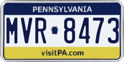 PA license plate MVR8473