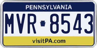PA license plate MVR8543