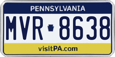 PA license plate MVR8638