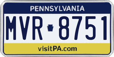 PA license plate MVR8751