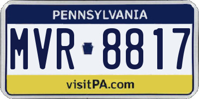 PA license plate MVR8817