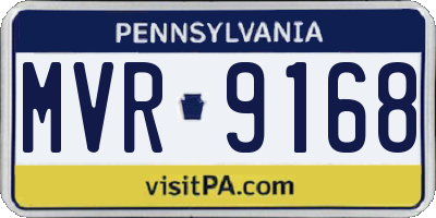 PA license plate MVR9168