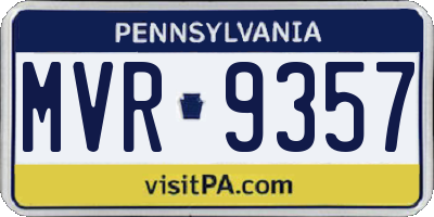 PA license plate MVR9357