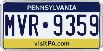 PA license plate MVR9359