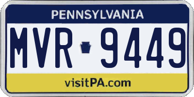 PA license plate MVR9449