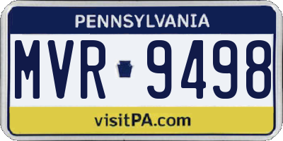 PA license plate MVR9498
