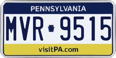 PA license plate MVR9515