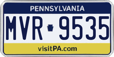 PA license plate MVR9535