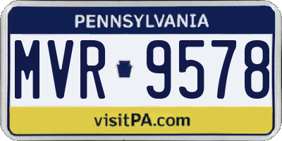 PA license plate MVR9578