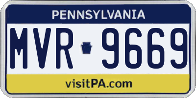 PA license plate MVR9669