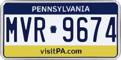 PA license plate MVR9674