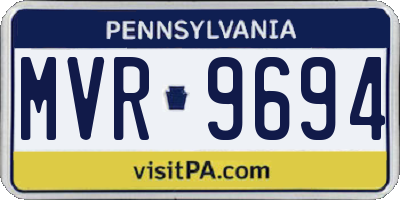PA license plate MVR9694
