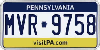 PA license plate MVR9758