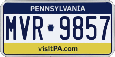 PA license plate MVR9857