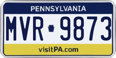 PA license plate MVR9873