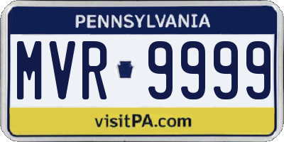 PA license plate MVR9999