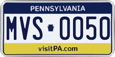 PA license plate MVS0050