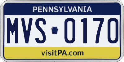 PA license plate MVS0170