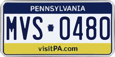 PA license plate MVS0480