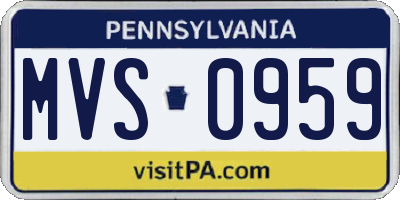 PA license plate MVS0959