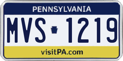 PA license plate MVS1219