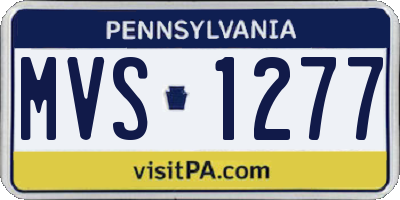 PA license plate MVS1277