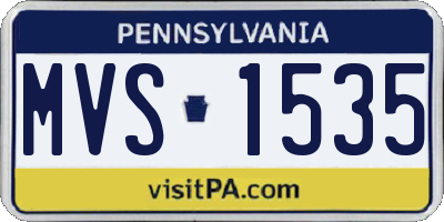 PA license plate MVS1535