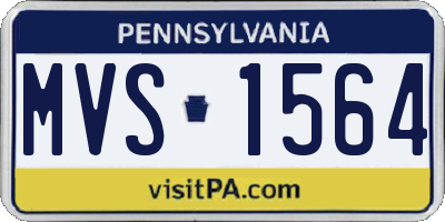 PA license plate MVS1564