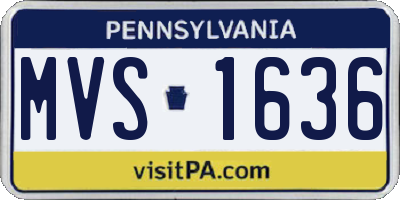 PA license plate MVS1636