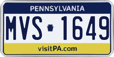 PA license plate MVS1649