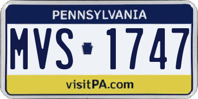 PA license plate MVS1747