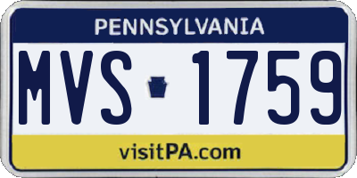 PA license plate MVS1759